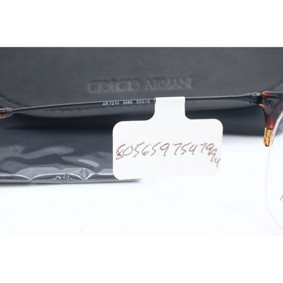 Giorgio Armani AR 7210 5686 Havana Half Rim Rectangle Eyeglasses Clear Lens 53mm - Picture 6 of 7